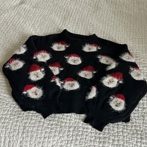 Black Santa Pattern Sweater